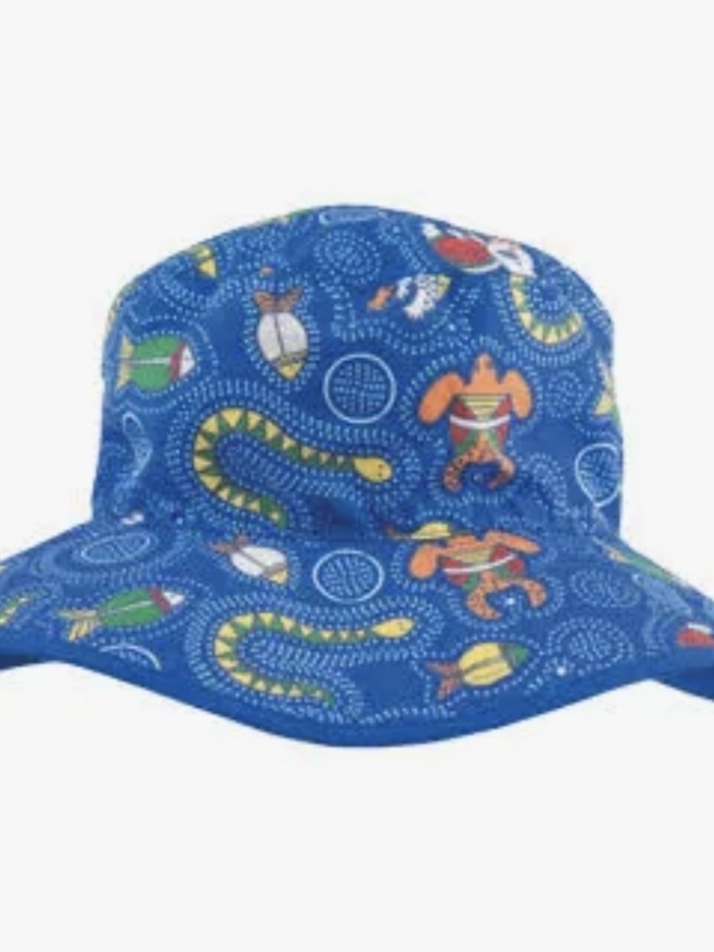 BaBy BanZ Blue Kids Sun Hat with Multicolor Animal Print